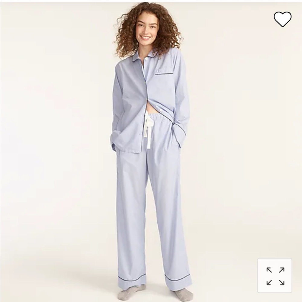 J by J Crew cotton pajama set, hydrangea blue, size medium